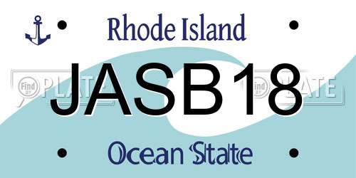 JASB18 Rhode Island License Plate