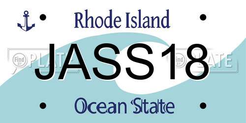 JASS18 Rhode Island License Plate