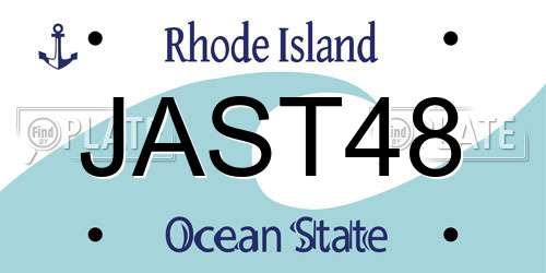 JAST48 Rhode Island License Plate