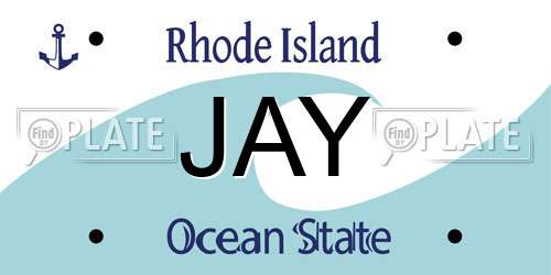 JAY Rhode Island License Plate