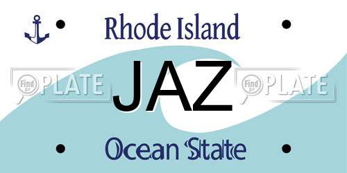 JAZ Rhode Island License Plate