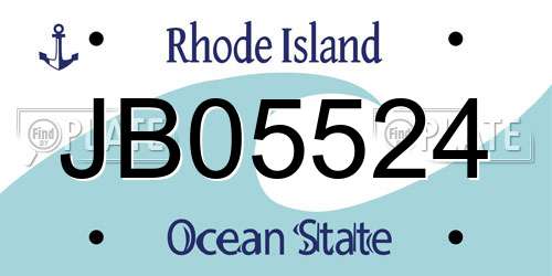 JB05524 Rhode Island License Plate
