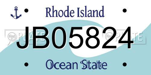 JB05824 Rhode Island License Plate