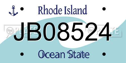 JB08524 Rhode Island License Plate