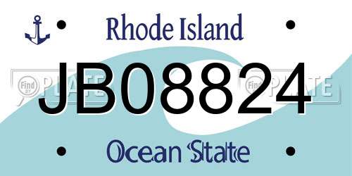 JB08824 Rhode Island License Plate