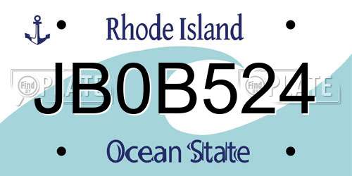 JB0B524 Rhode Island License Plate
