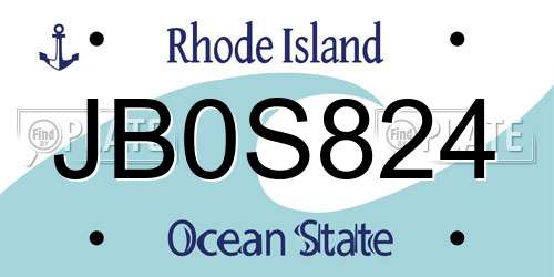 JB0S824 Rhode Island License Plate