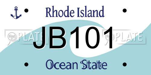 JB101 Rhode Island License Plate