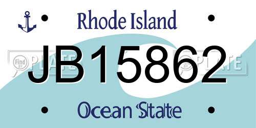 JB15862 Rhode Island License Plate