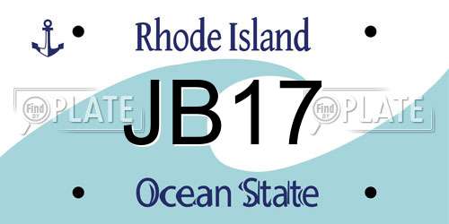 JB17 Rhode Island License Plate