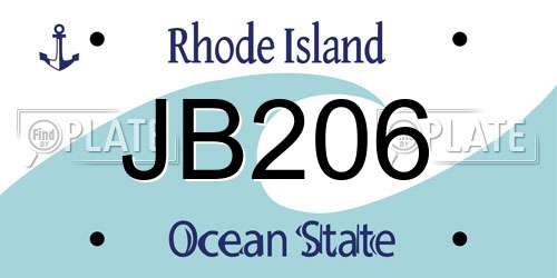 JB206 Rhode Island License Plate