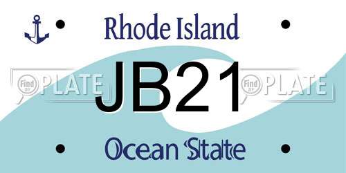 JB21 Rhode Island License Plate