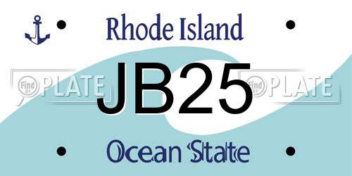 JB25 Rhode Island License Plate