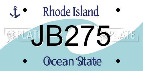 JB275 Rhode Island License Plate
