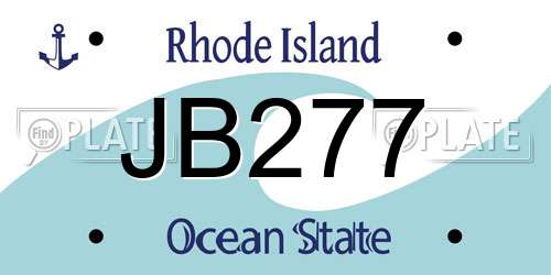 JB277 Rhode Island License Plate