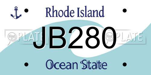 JB280 Rhode Island License Plate
