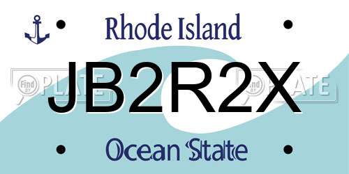 JB2R2X Rhode Island License Plate