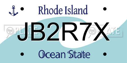 JB2R7X Rhode Island License Plate