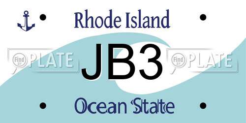 JB3 Rhode Island License Plate
