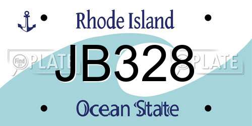 JB328 Rhode Island License Plate