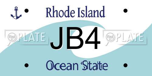 JB4 Rhode Island License Plate