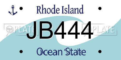 JB444 Rhode Island License Plate