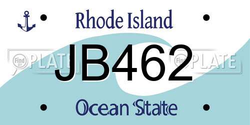 JB462 Rhode Island License Plate