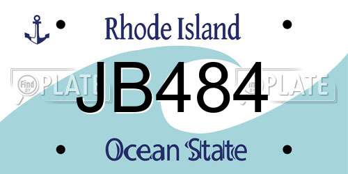 JB484 Rhode Island License Plate