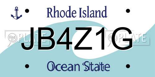 JB4Z1G Rhode Island License Plate