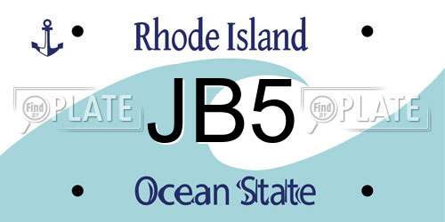 JB5 Rhode Island License Plate