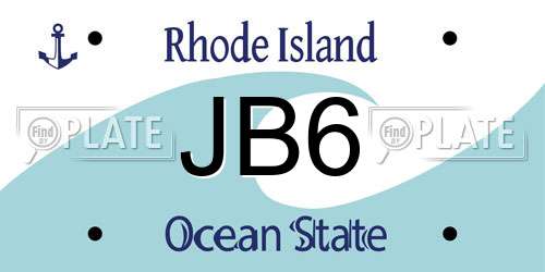 JB6 Rhode Island License Plate