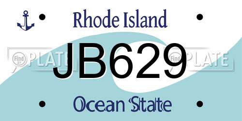 JB629 Rhode Island License Plate