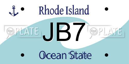 JB7 Rhode Island License Plate