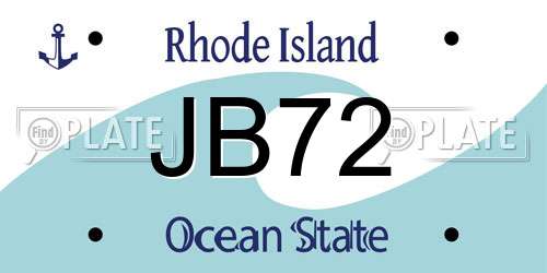 JB72 Rhode Island License Plate