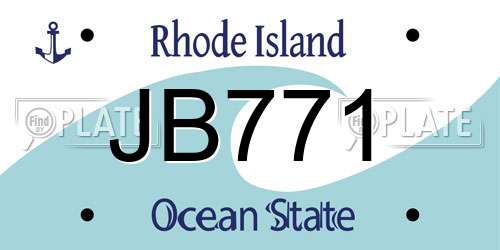 JB771 Rhode Island License Plate