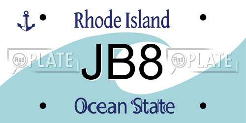 JB8 Rhode Island License Plate