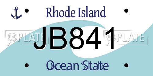 JB841 Rhode Island License Plate