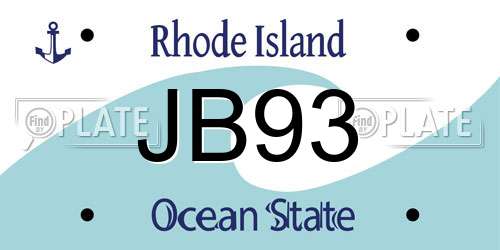 JB93 Rhode Island License Plate