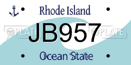 JB957 Rhode Island License Plate