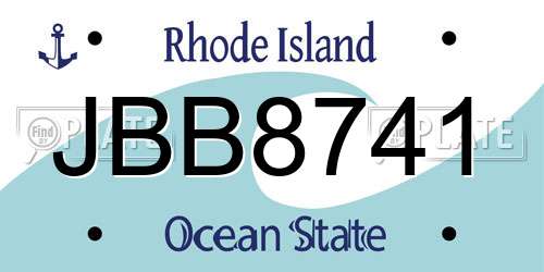 JBB8741 Rhode Island License Plate