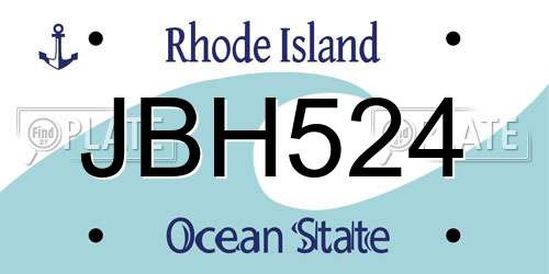 JBH524 Rhode Island License Plate