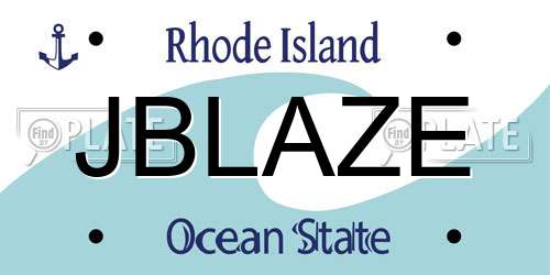 JBLAZE Rhode Island License Plate