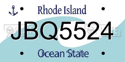 JBQ5524 Rhode Island License Plate