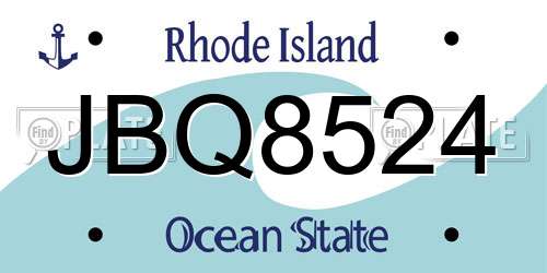 JBQ8524 Rhode Island License Plate