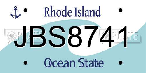 JBS8741 Rhode Island License Plate