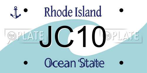 JC10 Rhode Island License Plate