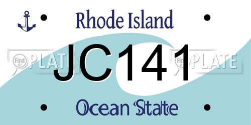 JC141 Rhode Island License Plate