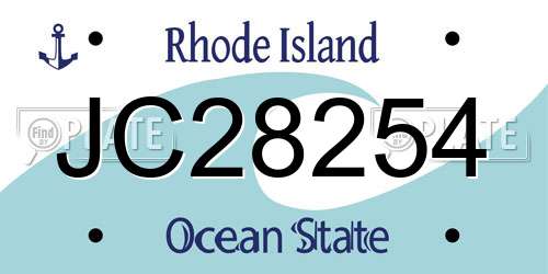 JC28254 Rhode Island License Plate
