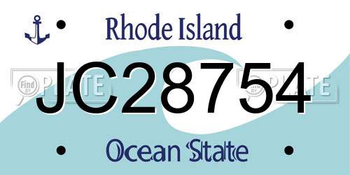 JC28754 Rhode Island License Plate