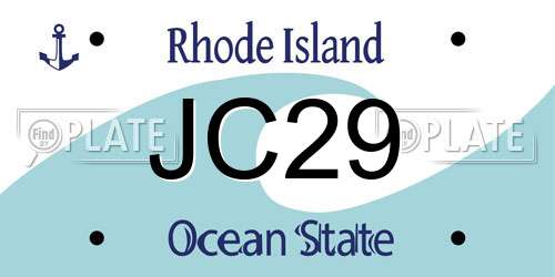 JC29 Rhode Island License Plate